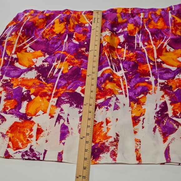 Abstract Multi-Color Purple Orange White Midi Skirt Plus Size 22W - Picture 10 of 13